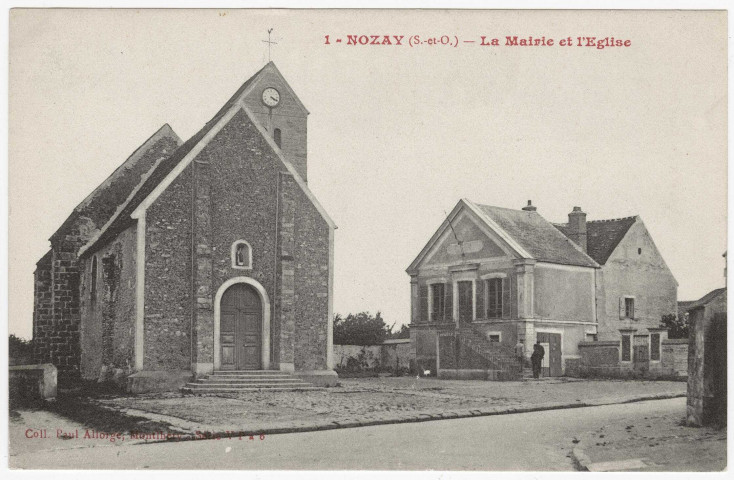 NOZAY. - La mairie et l'église [Editeur Seine-et-Oise Artistique, collection Paul Allorge]. 