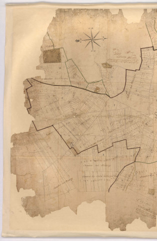 CHAUFFOUR-LES-ETRECHY. - Copie du plan de la seigneurie de Chauffour faite par Gavot, ingénieur du roi en 1749, 1752, 115 x 135 cm. 