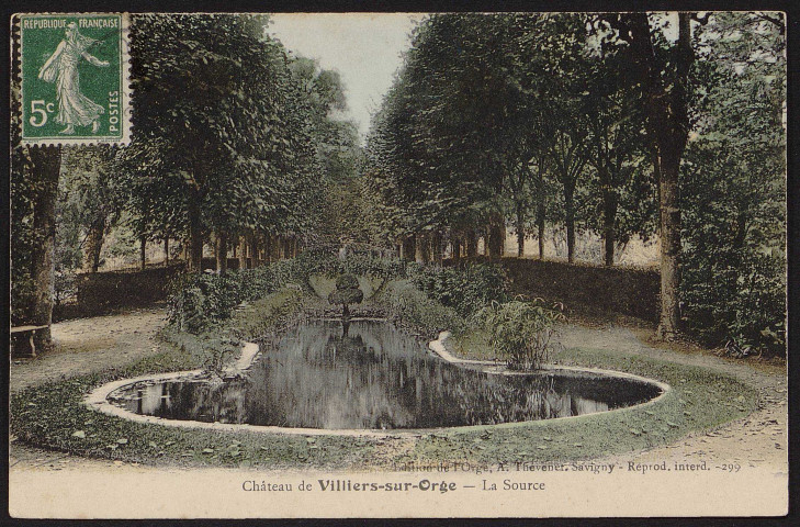 VILLIERS-SUR-ORGE.- Château, la source.