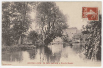 JANVILLE-SUR-JUINE. - La Juine derrière le moulin Goujon. Giraux (1913), 10 lignes, 10 c, sépia. 