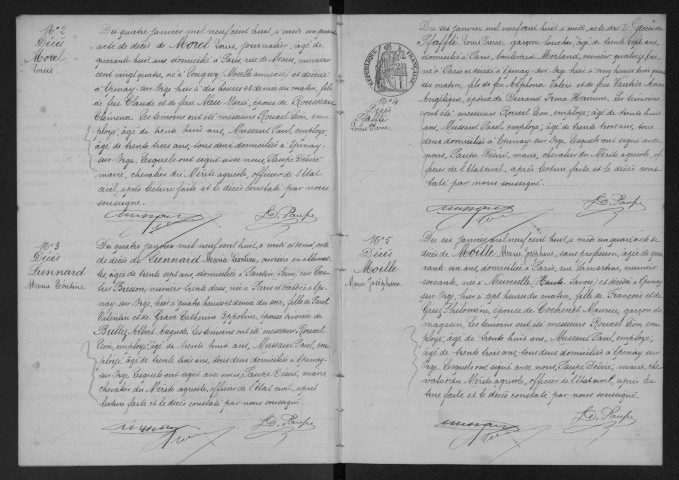 EPINAY-SUR-ORGE.- Naissances, mariages, décès : registre d'état civil. 