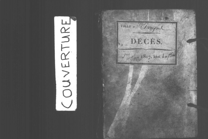 ETAMPES. Décès : registre d'état civil (1817). 