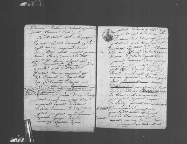 MAROLLES-EN-BEAUCE. Naissances, mariages, décès : registre d'état civil (1808-1838). 