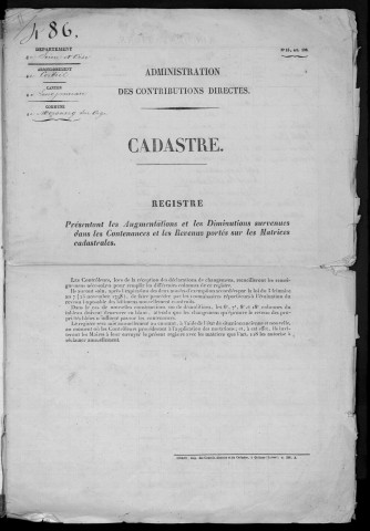 MORSANG-SUR-ORGE. - Matrice de rôle pour la contribution cadastrale [cadastre rénové en 1959]. 