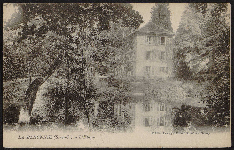 ORSAY.- La Baronnie : l'étang (6 septembre 1927).
