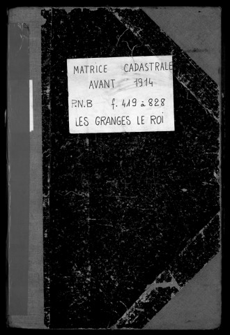 GRANGES-LE-ROI (LES). - Matrice des propriétés bâties et non bâties : folios 419 à la fin [cadastre rénové en 1942]. 