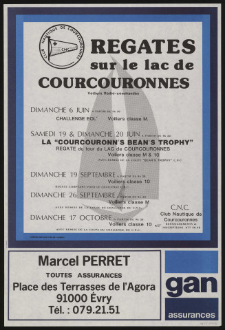 COURCOURONNES. - Sport : régates sur le lac de Courcouronnes (1982). 