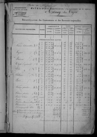 EPINAY-SUR-ORGE. - Matrice des propriétés bâties et non bâties : folios 1 à 672 [cadastre rénové en 1957]. 