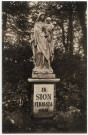 EVRY. - Notre-Dame de Sion-Grand-Bourg. Vierge de la Grande Allée [Editeur David et Vallois, sépia ; inscription sur le socle de la statue : In Sion Firmata Sum]. 