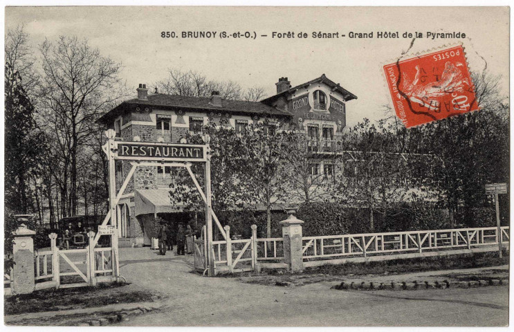 BRUNOY. - Forêt de Sénart. Grand hôtel de la Pyramide, Mulard, 1926, 6 lignes, 10 c, ad. 