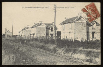 LEUVILLE-SUR-ORGE. - Les habitations aux environs de la gare. Editeur Rondeau, leuville-sur-Orge, cliché Ch. Maire, Montlhéry, 1908, timbre à 10 centimes. 