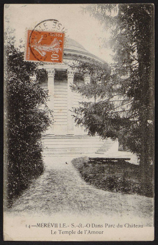 MEREVILLE.- Château : le temple de l'Amour (mars 1914).