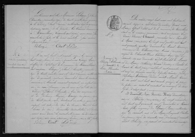 ROINVILLIERS. Naissances, mariages, décès : registre d'état civil (1876-1890). 