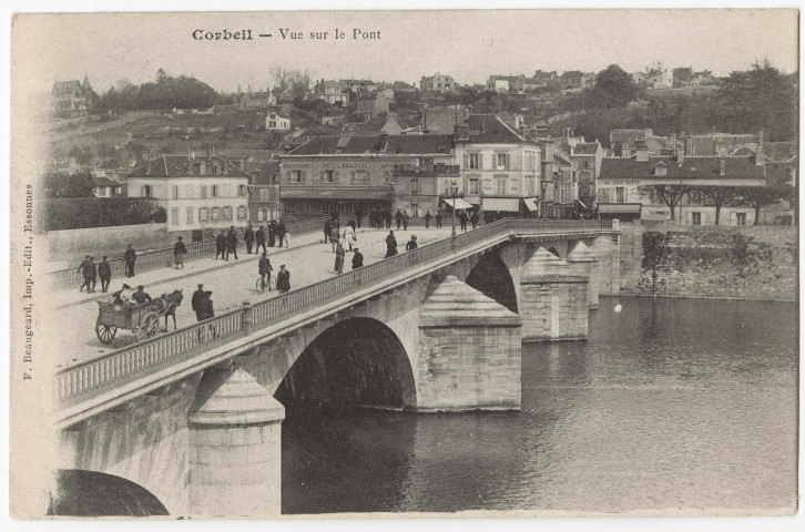 CORBEIL-ESSONNES. - Vue sur le pont, Beauregard, 8 lignes, 10 c, ad. 