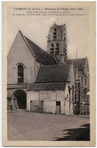 ETAMPES. - Historique de l'église Saint-Gilles. Editeur Rameau. 