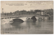 CORBEIL-ESSONNES. - Les inondations de la Seine (janvier 1910). Vue du pont le 30 janvier, Beaugeard, 1915, 16 lignes. 