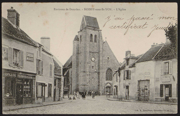Boissy-Sous-Saint-Yon.- L'église (19 juin 1903). 
