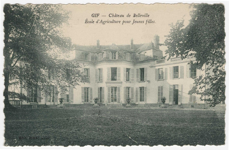 GOMETZ-LA-VILLE. - Château de Belleville. Ecole d'agriculture pour jeunes filles (1923), 5 lignes, 25 c, ad. 