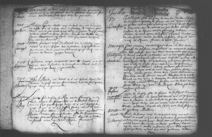 JUVISY-SUR-ORGE. Paroisse Saint-Nicolas : Baptêmes, mariages, sépultures : registre paroissial (1692-1739). [Lacunes : B.M.S. (1706-1708, 1711-1716, 1717-1736)]. 