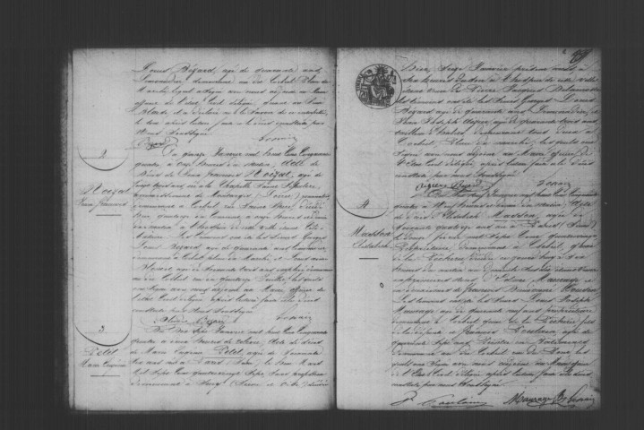 CORBEIL. Décès : registre d'état civil (1854). 