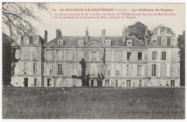 SAINT-SULPICE-DE-FAVIERES. - Le château de Segrez [Editeur Seine-et-Oise artistique]. 