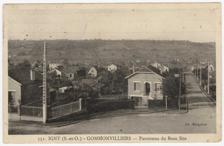 IGNY. - Gommonvilliers. Panorama du Beau Site. Burgnion, 6 mots, 5 f, ad. 