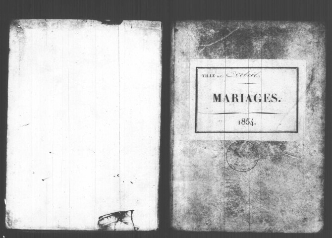 CORBEIL. Mariages : registre d'état civil (1854). 