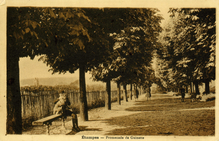 ETAMPES. - Promenade de la tour de Guinette [Editeur Brière, sépia]. 