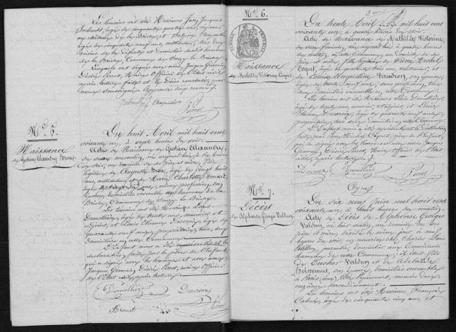 SOUZY-LA-BRICHE. Naissances, mariages, décès : registre d'état civil (1861-1875). 