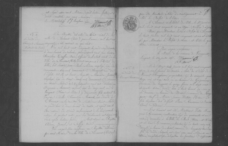 LONGPONT-SUR-ORGE. Naissances, mariages, décès : registre d'état civil (1851-1861). 