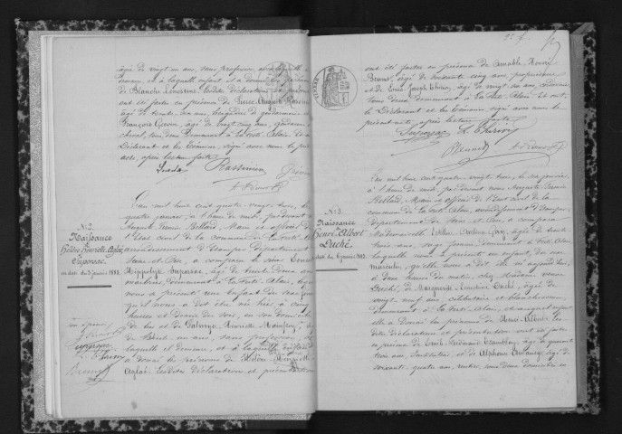 FERTE-ALAIS (LA). Naissances, mariages, décès : registre d'état civil (1883-1890). 