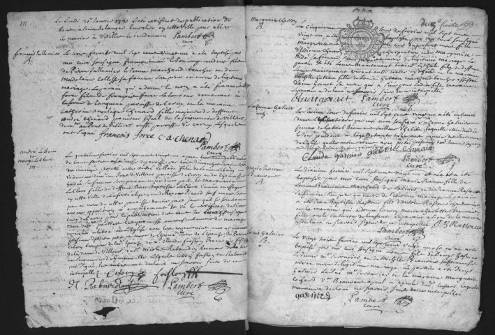 FERTE-ALAIS (LA). - Registres paroissiaux. - Registre des baptêmes, mariages et sépultures (1721 - 1741). 