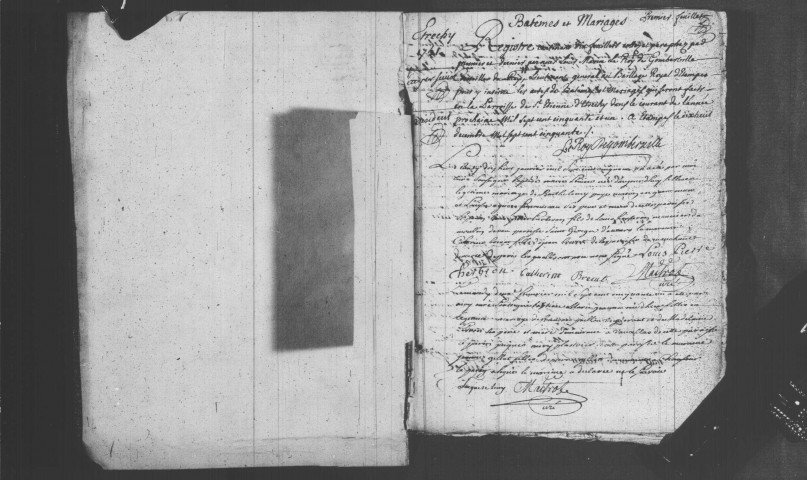ETRECHY. Paroisse Saint-Etienne : Baptêmes, mariages, sépultures : registre paroissial (1751-1769). 