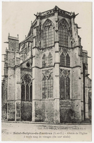 SAINT-SULPICE-DE-FAVIERES. - Abside de l'église à triple rangs de vitrages (fin XIIIème siècle) [Editeur Allorge]. 