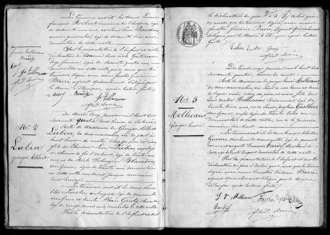 ETAMPES. Naissances : registre d'état civil (1864). 