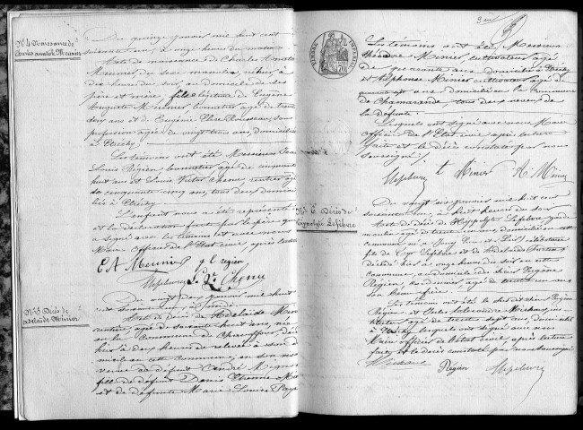 ETRECHY. Naissances, mariages, décès : registre d'état civil (1861-1868). 