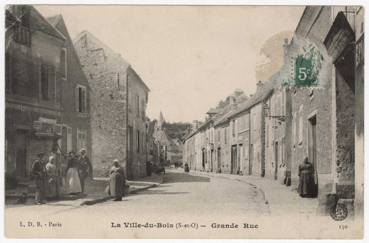VILLE-DU-BOIS (LA). - Grande Rue [Editeur LDB, 1912, timbre à 5 centimes]. 