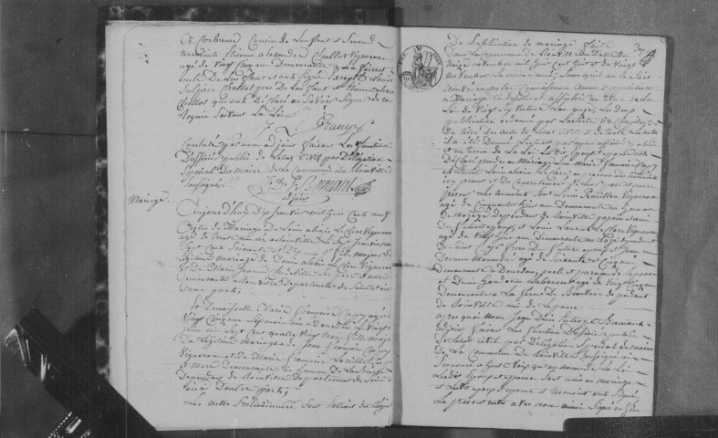 ROINVILLE-SOUS-DOURDAN. Naissances, mariages, décès : registre d'état civil (1809-1817). 