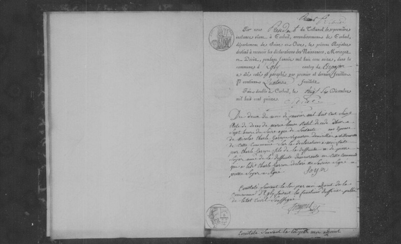 EGLY. Naissances, mariages, décès : registre d'état civil (1816-1832). 