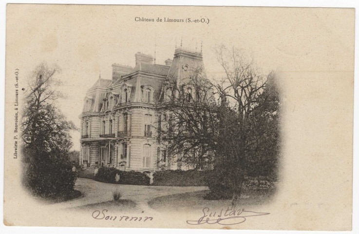 LIMOURS-EN-HUREPOIX. - Château de Limours. Librairie Bonvoisin (1904), 1 mot, 5 c, ad. 
