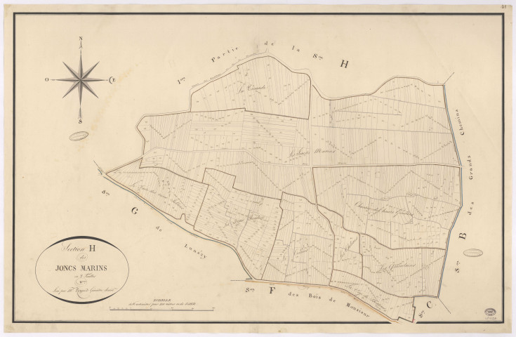 VILLE-DU-BOIS (LA). - Section H : Joncs Marins (les), 2e feuille.