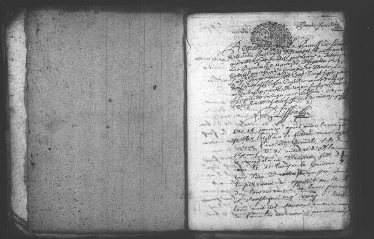 ETAMPES. Paroisse Saint-Martin : Baptêmes, mariages, sépultures : registre paroissial (1727-1740). 