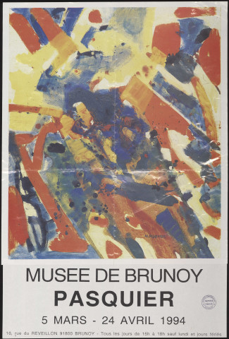 BRUNOY. - Exposition Pasquier, Musée de Brunoy, 5 mars-24 avril 1994. 