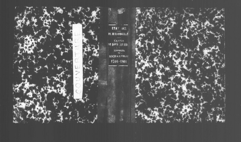 RICHARVILLE. Naissances, mariages, décès : registre d'état civil (an III-an X). [mariages (an VII et les six premiers mois de l'an VIII), voir 4E917-918. Nota bene : publications de mariages (an IV)]. 
