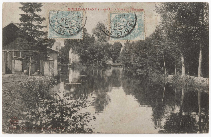 ESSONNES. - Moulin-Galant. Vue sur l'Essonne, 1905, 9 lignes, 2x5 c, ad. 