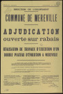 Essonne [Département]. - Adjudication ouverte sur rabais pour la réalisation de travaux d'exécution d'un double plateau d'évolution à Méréville, 12 novembre 1968. 