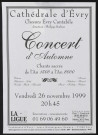 EVRY. - Concert d'automne : Chants sacrés de l'An 1500 à l'An 2000, Cathédrale d'Evry. 