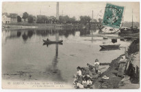 CORBEIL-ESSONNES. - La Seine, vue sur les Tarterets et l'usine Decauville, LL, 1909, 5 mots, 5 c. 