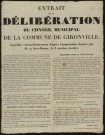 GIRONVILLE-SUR-ESSONNE.- Extrait de la délibération du conseil municipal de Gironville portant sur le règlement de la pature communale et la vaine pature, 3 mai 1828. 