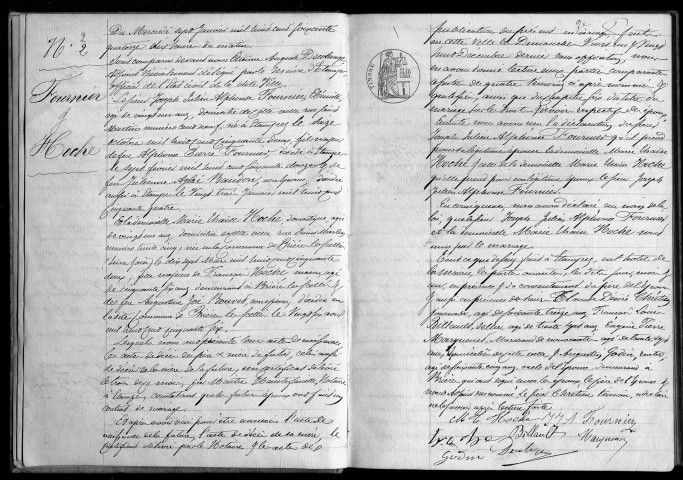 ETAMPES. Mariages : registre d'état civil (1874). 